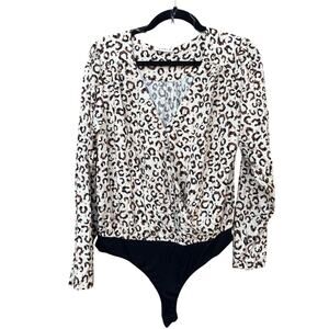 KORI animal print blouse body suit, NWOT women’s medium